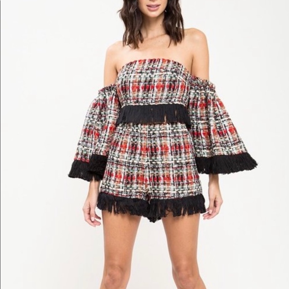 Jacquard High Waist Short Set